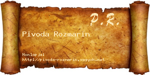 Pivoda Rozmarin névjegykártya
